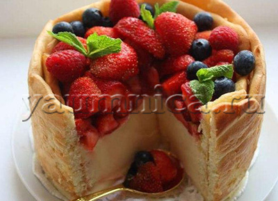 бисквитный торт с ягодами рецепт 