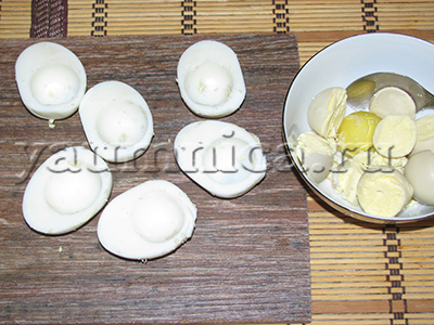 приготовление начинки для яиц