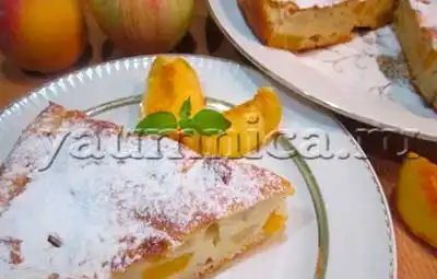 Пирог с персиками свежими в духовке