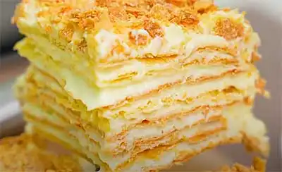 Торт Наполеон - простой рецепт в домашних условиях, рецепт Наполеона из слоеного теста