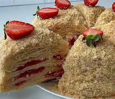 Торт Наполеон на сковороде из творога, сгущенки и сметаны простой рецепт пошаговый