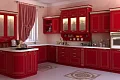 Красный цвет в интерьере кухни